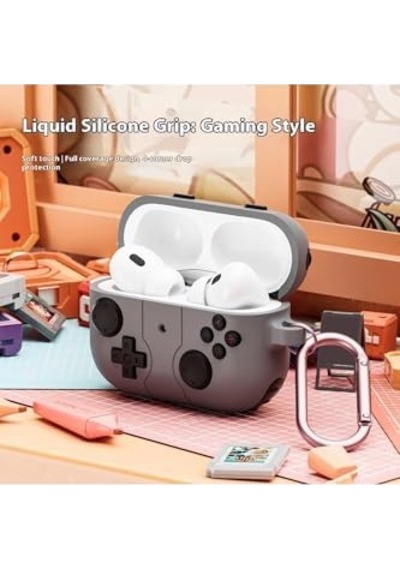 Caseonn Kılıf Retro Gamepad Siyah Siyah Galaxy Buds 3 Pro İle Uyumlu