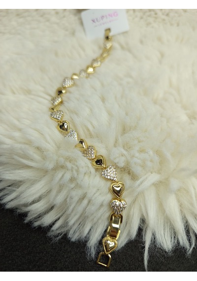 Beren Xupıng Kalpli Çelik Bileklik Gold 16+3 Cm