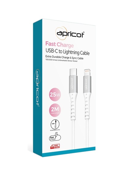 Apricot APC-C250L Type-C To Lightning 2 M 25 W Şarj ve Data Kablosu