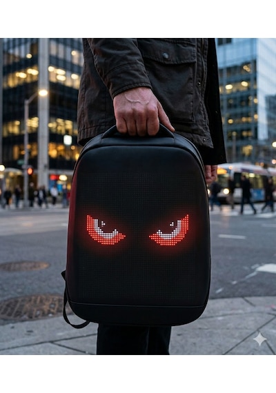 Missidea Pixelbag Led Çocuk Çanta Siyah + Powerbank