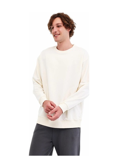 Lumberjack Sn75c Neck Erkek Sweatshırt 5pr Ekru