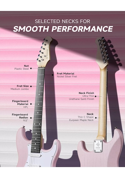 Donner Dst-80 St Elektro Gitar Seti Pembe