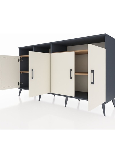 Hyperion Konsol 6 Raflı 4 Kapaklı 176x44x99 Antrasit-aytaşı/çam Antrasıt/aytası - Antrasıt Hyperion Konsol 6 Raflı 4 Kapaklı 176x44x99 Antrasit-aytaşı/çam Antrasıt/aytası - Antrasıt