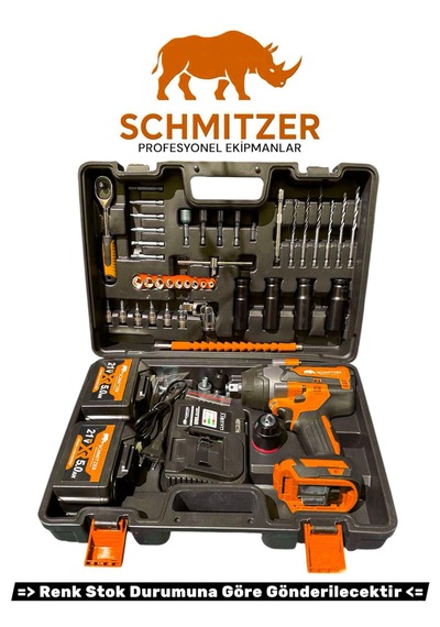 Schmıtzer Sch-9502t Pro 21v 15 Pilli Çift Akülü Kömürsüz Darbeli Vidalama 650 Nm Somun Sıkma Sökme Matkap