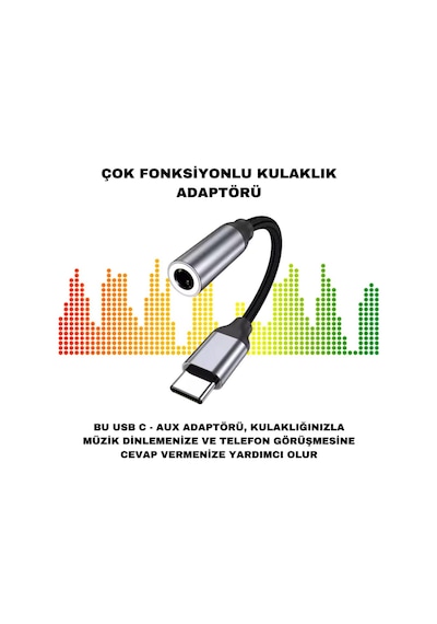 Coofbe Type-c To 3.5mm Aux Dönüştürücü Type-c To 3.5mm Kulaklık Dönüştürücü Ses Dönüştürücü Kablo