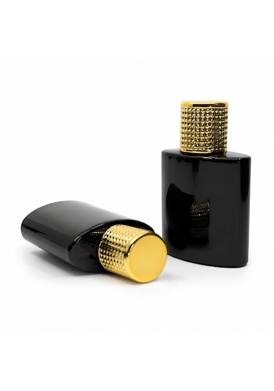 20 Adet Boş Cam Parfüm Şişe, 50 Ml, Özel Siyah Elips Model-fspb-50