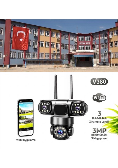 3 Mp Wifi Akıllı Kablosuz Güvenlik Kamerası - Cep Telefonu İzlemeli, Çift Yönlü Sesli Güvenlik Sistemi