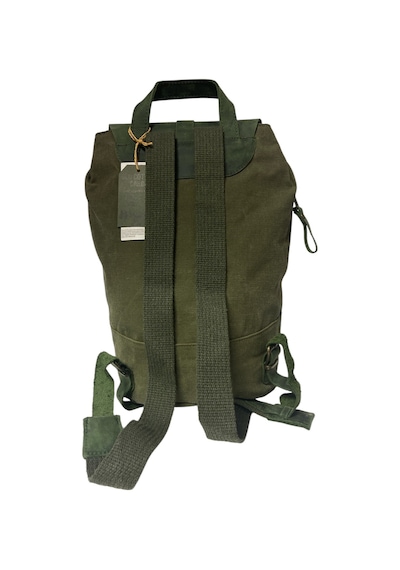 Old Cotton Cargo Vintage Kanvas Deri Su Geçirmez Design Unisex Günlük Gezi Okul Seyahat Kamp Sırt Çantası 24x40cm Haki