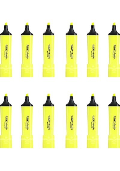 Bic Marking Flat Fosforlu Kalem Sarı 12 Adet Sarı