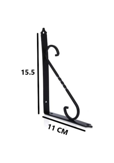 Renk Seçenekli Siyah 15.5x11 Ferforje Raf Altı Metal L Ayak Raf Altı Siyah Uzun Siyah