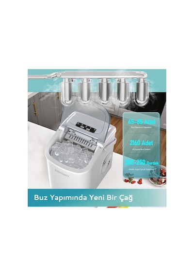 Euhomy Bullet Kapsül Buz Makinesi Kırmızı
