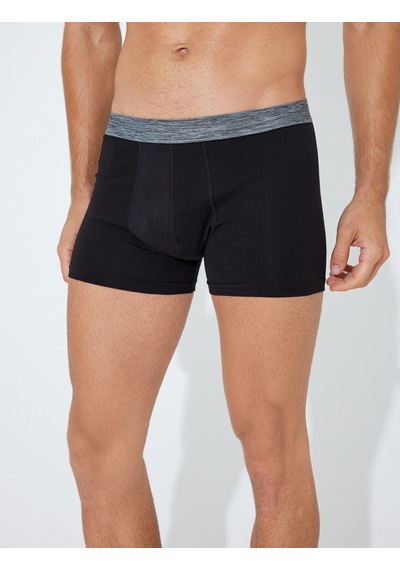 Koton Basic 3'lü Boxer Seti Kırçıllı Siyah 5wlm90066mk Siyah
