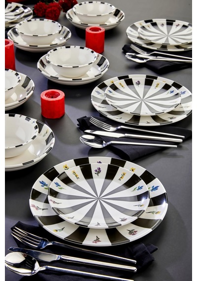 Cooker Noirelle 24 Parça Porselen Yemek Takımı Ckr4277 Siyah