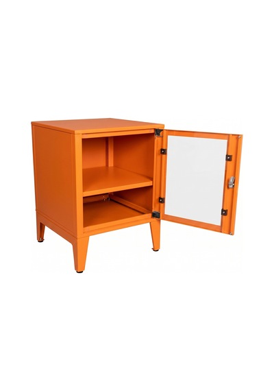 Alfafonet Ziglat Serisi Kilitli Metal Home Office Dolabı Cam Kapaklı Turuncu Ral 2004 450x600x450 Mm