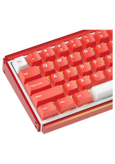 Akko Ray68 He Misty Red White %65 Astroaim Manyetik Switch 8k Hz Hall Effect Hotswap Argb Kablosuz İngilizce Gaming Klavye