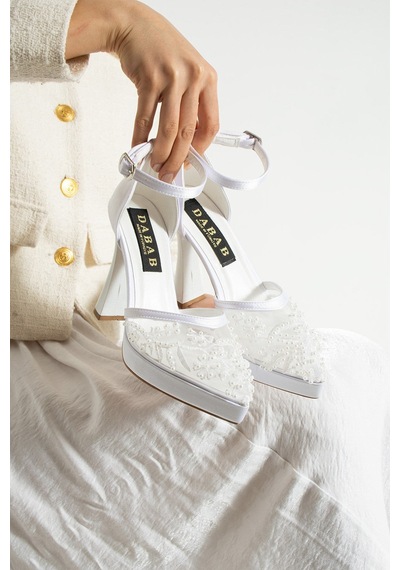Dabab Shoes Pearly Beyaz Kadın Platformlu 11cm Topuklu İncili Bilekten Bantlı Abiye Gelin Düğün Ayakkabısı Dabab Shoes Pearly Beyaz Kadın Platformlu 11cm Topuklu İncili Bilekten Bantlı Abiye Gelin Düğün Ayakkabısı