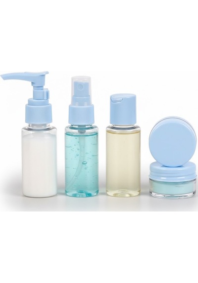 Kompakt 5 Li Seyahat Banyo Şişe Takımı Çantalı Çok Renkli