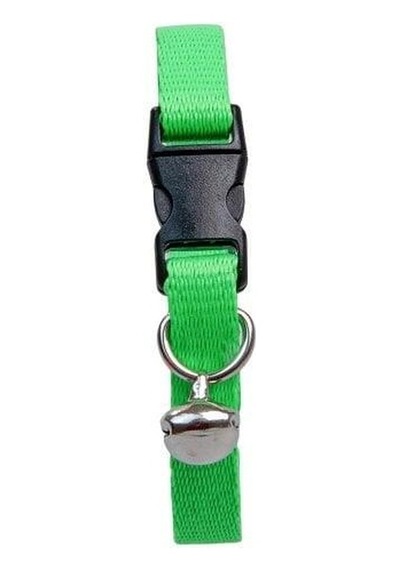 Neon Yeşil Zilli Ayarlanabilir Kedi Boyun Tasması 22-30 Cm-18494