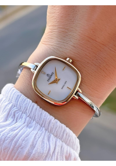 Essence Vintage Seri Küçük Kasa Çelik Kararma Renk Atma Yapmaz Kadın Kol Saat+bileklik Bd1222.220 Sarı