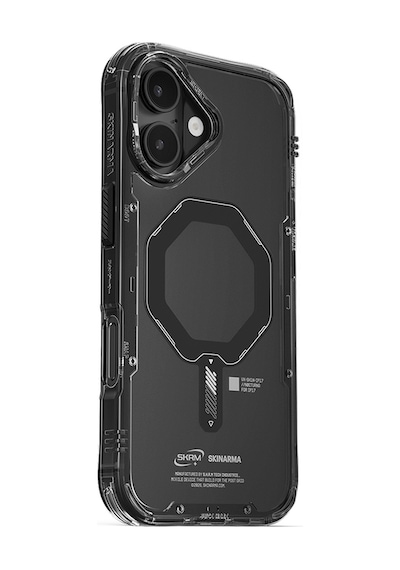 Apple Uyumlu iPhone 17 Kılıf M-safe Şarj Özellikli Şeffaf Airbag Skinarma Saido Mag-charge Kapak Siyah