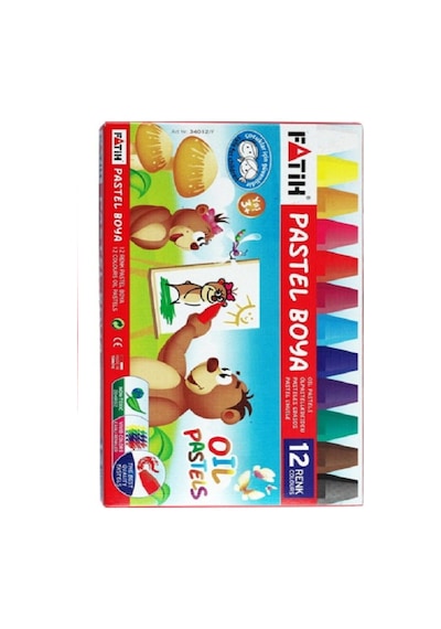 24'lü Kuru Boya + Fatih 12'li Sulu Boya + Fatih 12'li Pastel Boya / 48 Parça Set Çok Renkli