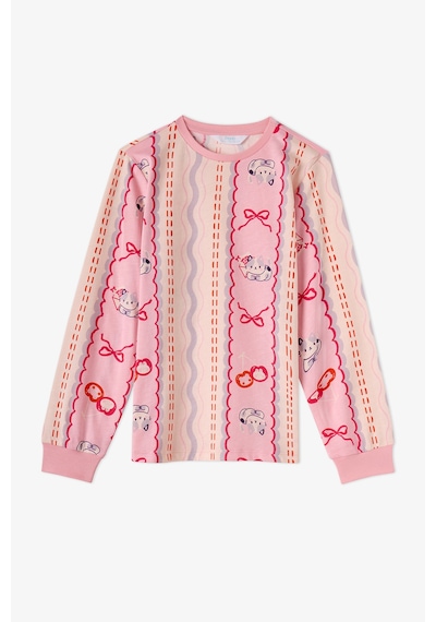 Penti Kız Çocuk Pembe Snailmail Cuties Pamuklu Uzun Kollu 2li Pijama Takımı