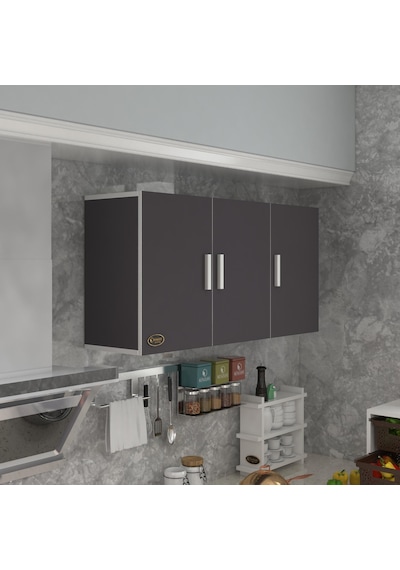 Kenzlife hazır mutfak dirca22 gri 060*120*22 mutfak banyo dolabı kapaklı raflı