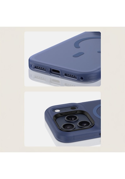 Apple Uyumlu iPhone 17 Pro Max Kılıf M-safe Şarj Özellikli Benks C-magnet Lucid Armor Kapak Mavi Mavi