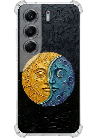 Tecno Camon 40 Pro İle Uyumlu Köşe Korumalı Kılıf Metamorfoz Ekinoks Tasarımlı Uv Baskılı Şeffaf