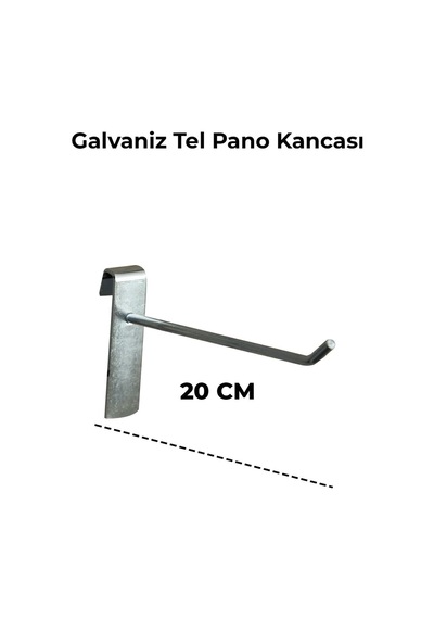Tel Pano Kancası 20 Cm Raf Askısı Raf Kancası Mağaza Düzenleme 25 Adet