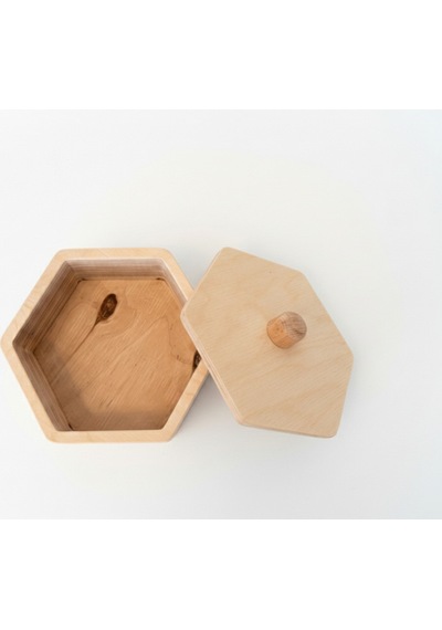 Minimalist Tasarım Sevenler İçin Minimalist Ahşap Altıgen Kutu El İşçiliği Takı Ve Aksesuar Kutusu