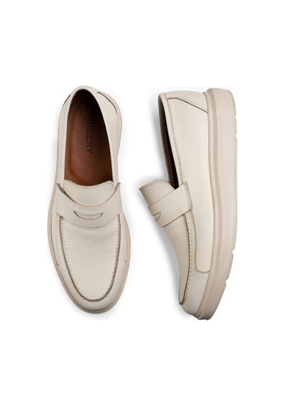 Deery Hakiki Deri Bej Rengi Comfort Erkek Loafer Bej (492271242) Bej