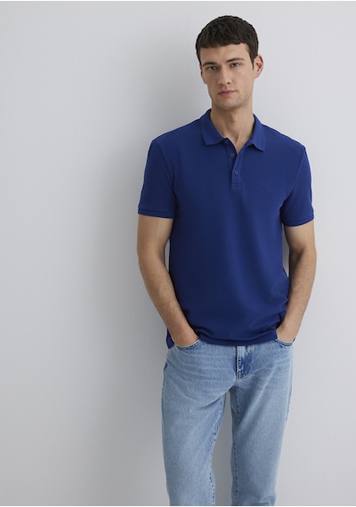 Mavi - Lacivertvert Polo Tişört 064946-70758 Mavi