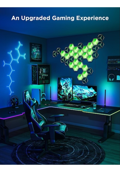 Glide Hexa Ultra Led Gaming Duvar Aydınlatma Panelleri 7'li &