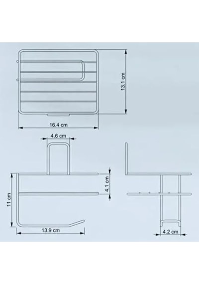 Kendiliğinden Yapışkanlı Tuvalet Kağıdı Tutacağı Ve Yedek Raf - Siyah Modern Metal Tasarım Siyah