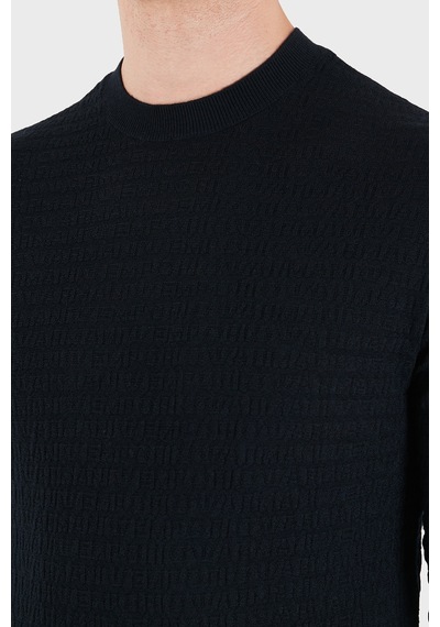 Emporio Armani Logolu % 100 Yün Bisiklet Yaka Kazak Erkek Kazak Em004378 Af24416 Ub118 Lacivert Emporio Armani Logolu % 100 Yün Bisiklet Yaka Kazak Erkek Kazak Em004378 Af24416 Ub118 Lacivert