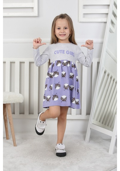 Kız Çocuk Elbise Cute Girl Lila
