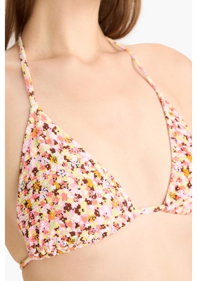 Defacto Regular Fit Çiçekli Bürümcük Üçgen Bikini Üstü-fall İn Love E2576ax25smrd194 Kırmızı