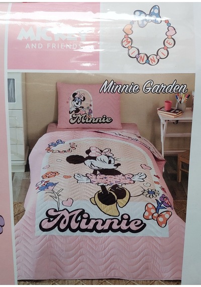 Özdilek Lisanslı Kapitoneli %100 Pamuk Minnie Garden Pembe Pembe