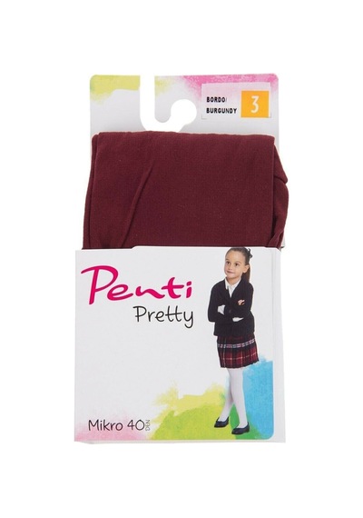 Penti Pretty Kız Çocuk Micro 40 Külotlu Çorap Bordo