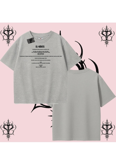 Tarzsokak El-varis İngilizce Rabbimin 99 İsminden El-varis Oversize Unisex Tişört Hakikat Temalı Streetwea Gri