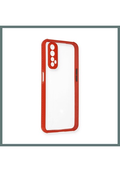 Ventra Realme 7 Kılıf Miami Şeffaf Silikon - Kırmızı Ventra