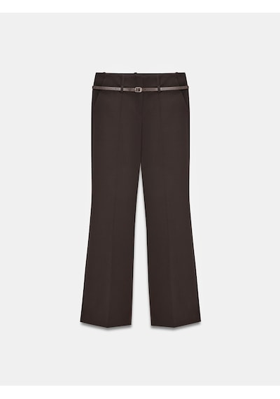 Dilvin 72677 Kemerli Düz Kesim Pantolon-kahve