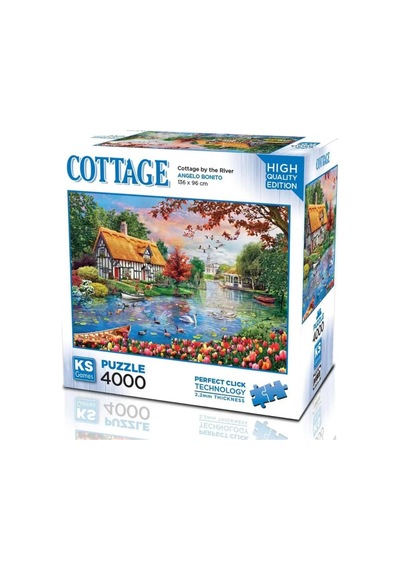 Ks Games 4000 Parça Nehir Kenarındaki Kır Evi Cottage By The River 4000 Parça Puzzle