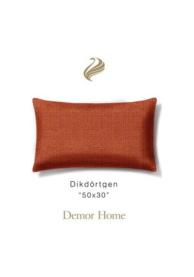 Br Demor Home Keten Dokulu Tarçın Rengi Kırlent Yastık Kılıfı