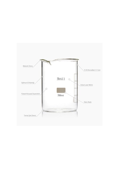 Cam Beher Seti 3 Parça, 1'er Adet 100ml, 150ml Cam Beher & Baget