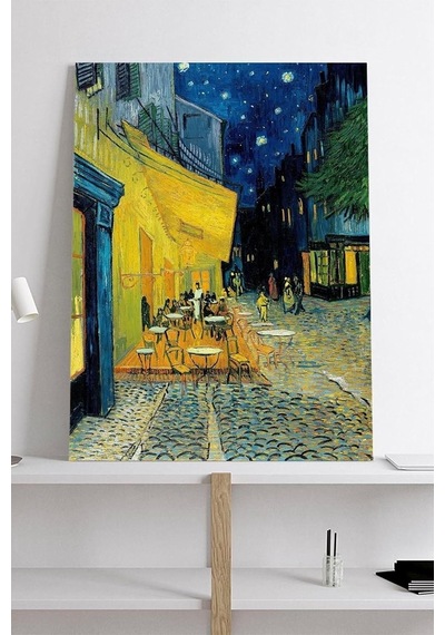 Pster18916 Kafe Terasta Gece - Van Gogh Sanatsal Kanvas Tablo 21 X 30