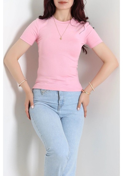 Modi Bisiklet Yaka Kısa Kollu Buzy Body Pembe - 71965.1748. Acık Pembe