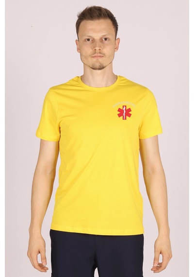 Sarı Paramedik Bisiklet Yaka Tişört Unisex