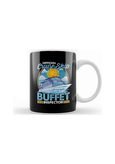 Official Cruise Ship Buffet Inspector Foodie Pun Kupa Bardak Porselen Karışık